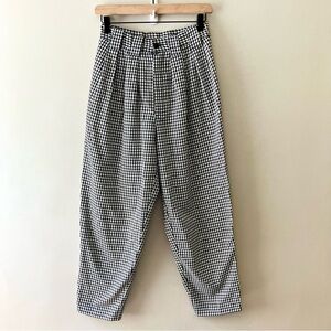 VINTAGE High Waisted Cropped Houndstooth Pants